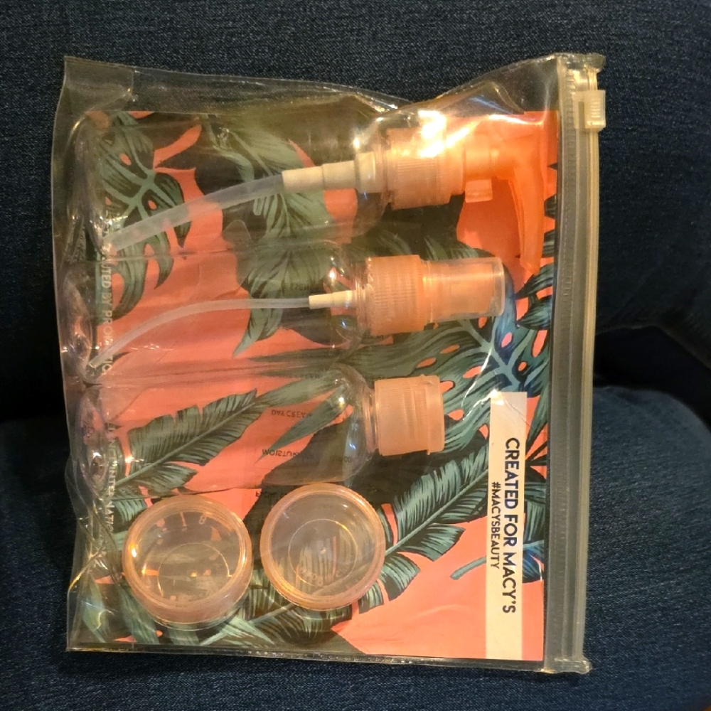 Macy's Tropical Travel Bottle Set - Pink and Clear